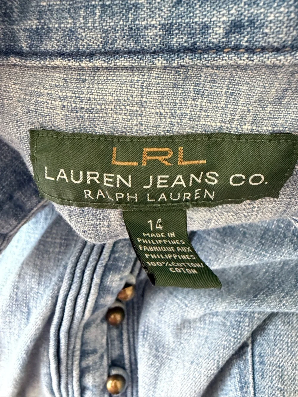 Ralph Lauren Peplum Denim Jacket Size 14 Vintage - Picture 5 of 6